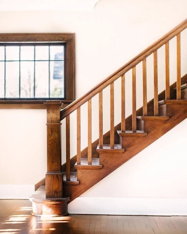 Wooden staircase railings